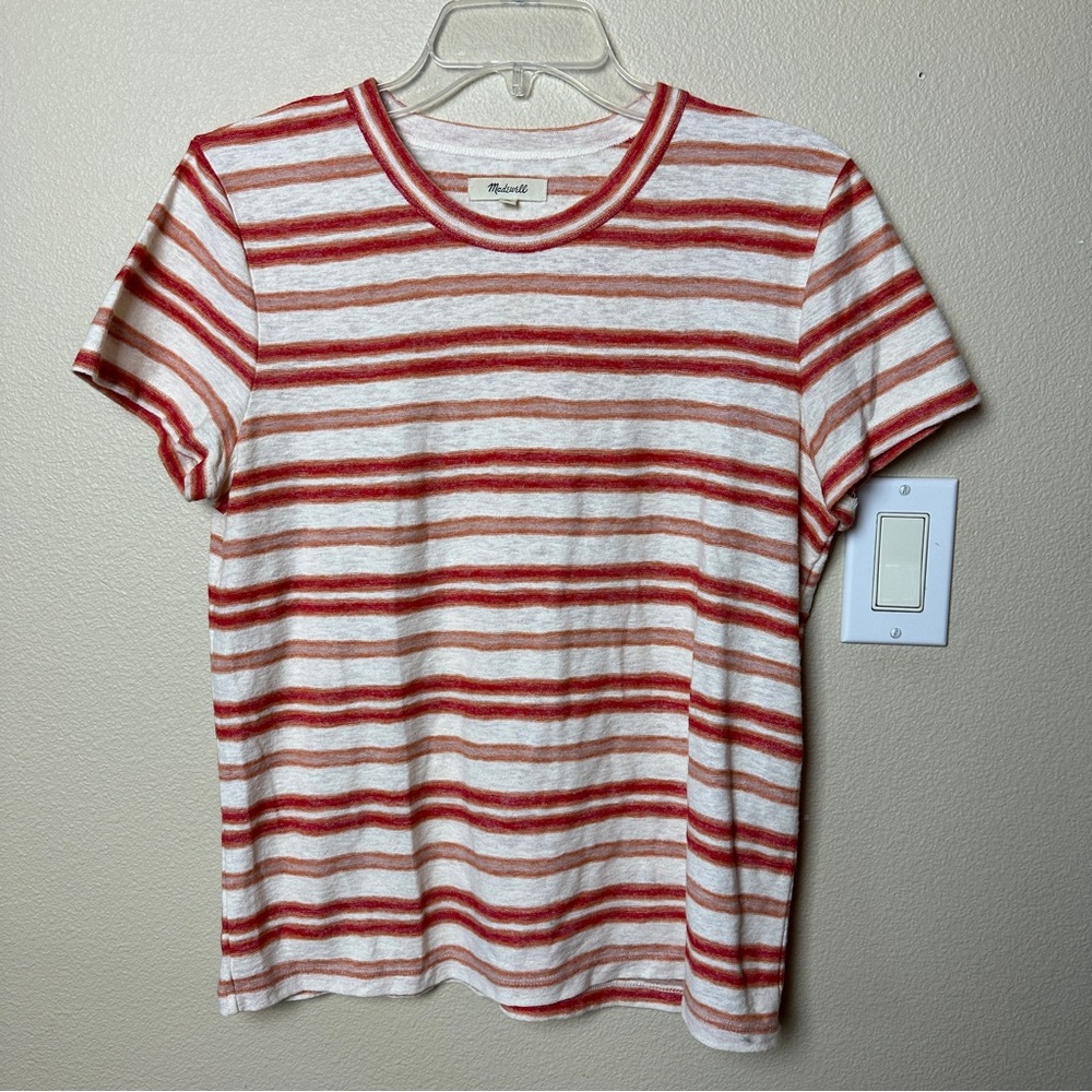 Madewell Hi-Fi Shrunken T-shirt Vonda Stripe Dried Marigold